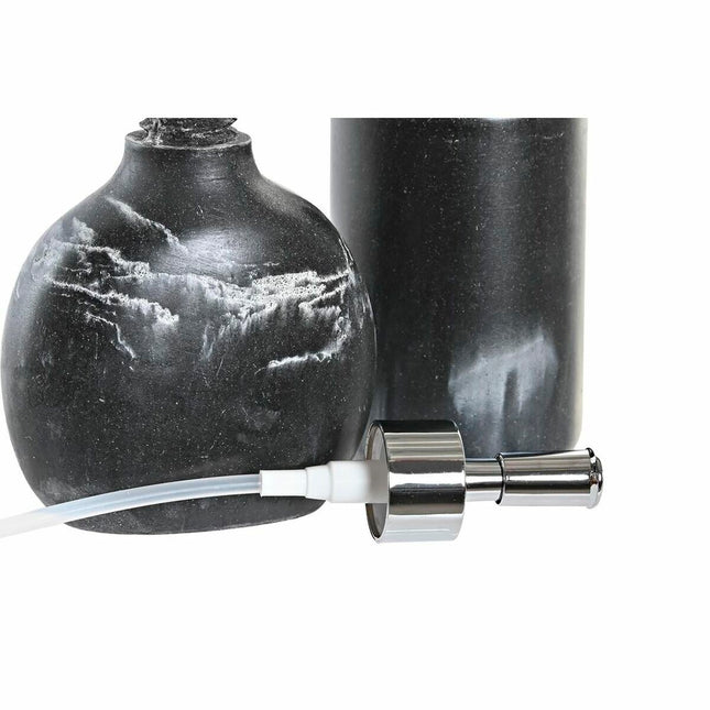 Badezimmer Set DKD Home Decor Schwarz Aluminium Kunststoff Harz Marmor (11 x 6 x 17 cm)