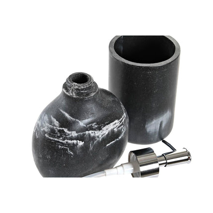 Badezimmer Set DKD Home Decor Schwarz Aluminium Kunststoff Harz Marmor (11 x 6 x 17 cm)