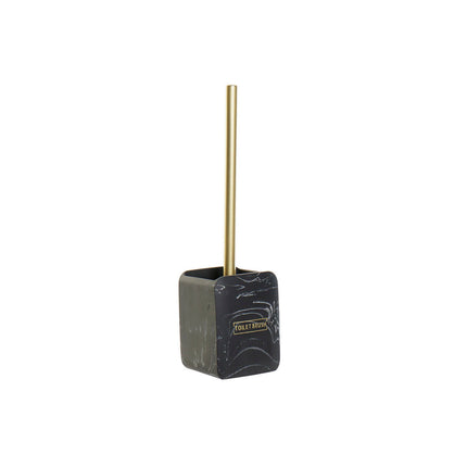 Toilettenbürste DKD Home Decor Schwarz Gold Metall Harz Marmor (9,5 x 9,5 x 37 cm)
