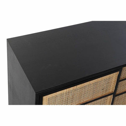 Anrichte DKD Home Decor natürlich Schwarz MDF Rattan Paulonia-Holz (80 x 38 x 50 cm)