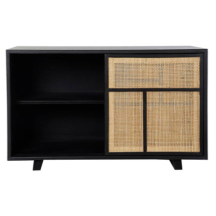 Anrichte DKD Home Decor natürlich Schwarz MDF Rattan Paulonia-Holz (80 x 38 x 50 cm)