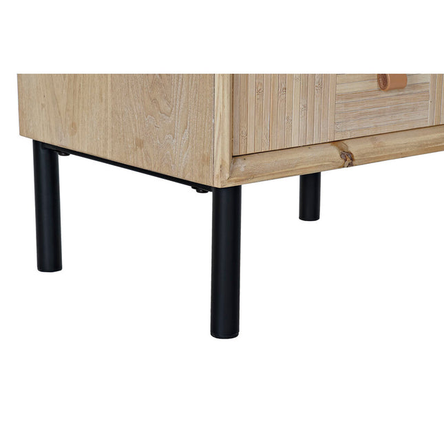 Nachttisch DKD Home Decor Tanne natürlich Schwarz Holz MDF 45 x 35 x 60 cm
