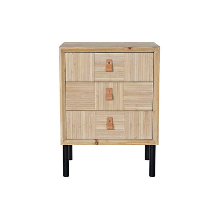 Nachttisch DKD Home Decor Tanne natürlich Schwarz Holz MDF 45 x 35 x 60 cm