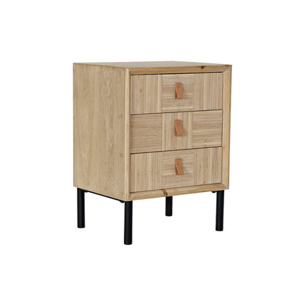 Nachttisch DKD Home Decor Tanne natürlich Schwarz Holz MDF 45 x 35 x 60 cm