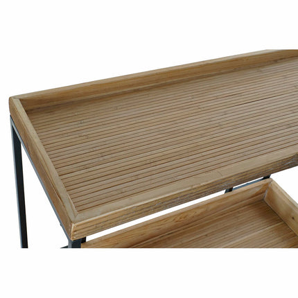 Konsole DKD Home Decor Tanne Schwarz Metall Hellbraun (90 x 35 x 80 cm)