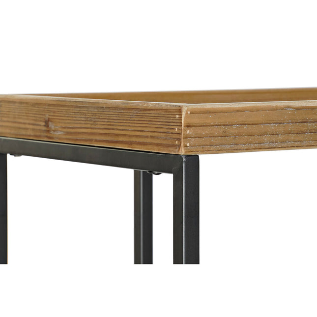 Konsole DKD Home Decor Tanne Schwarz Metall Hellbraun (90 x 35 x 80 cm)