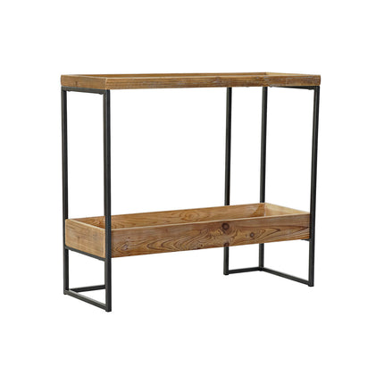 Konsole DKD Home Decor Tanne Schwarz Metall Hellbraun (90 x 35 x 80 cm)