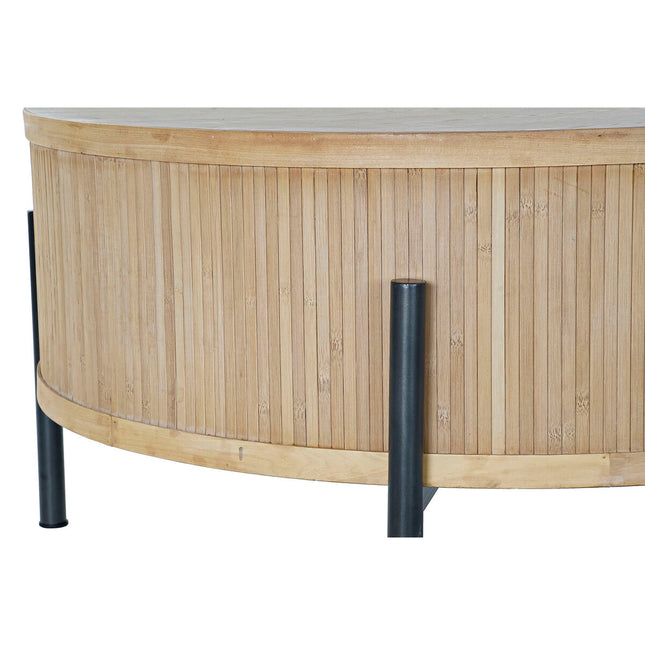 Tisch DKD Home Decor 81 x 81 x 40 cm natürlich Schwarz Metall Holz Aluminium