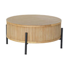 Tisch DKD Home Decor 81 x 81 x 40 cm natürlich Schwarz Metall Holz Aluminium