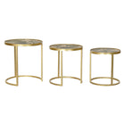 Set mit 3 Tischen DKD Home Decor Gold Metall grün Holz MDF (47 x 47 x 50 cm)