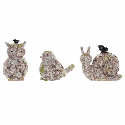 Deko-Figur DKD Home Decor 20,5 x 10 x 17 cm natürlich Rosa grün tiere Shabby Chic (3 Stücke)