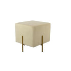 Fußstütze DKD Home Decor Samt Beige Golden Metall Polyester (42 x 42 x 45 cm)