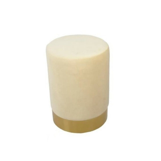 Fußstütze DKD Home Decor Scandi Beige Gold Metall Samt 35 x 35 x 40 cm