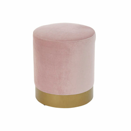 Fußstütze DKD Home Decor Rosa Samt Golden Metall Polyester (35 x 35 x 40 cm)