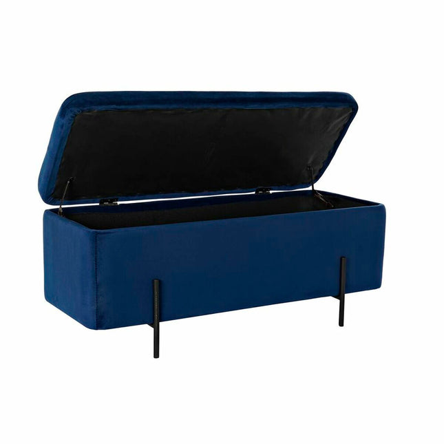 Hocker DKD Home Decor   108 x 46 x 45 cm Schwarz Blau Metall