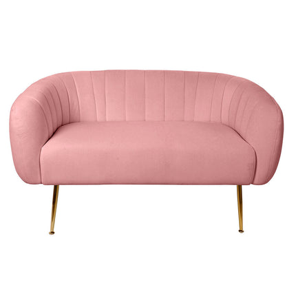 Sofa DKD Home Decor Schaum Rosa Golden Metall Holz Polyester (129 x 75 x 73 cm)