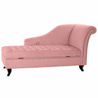 Chaise Longue DKD Home Decor Rosa 165,5 x 69 x 83 cm Schaum Schwarz Metall Holz Kunststoff Hellrosa
