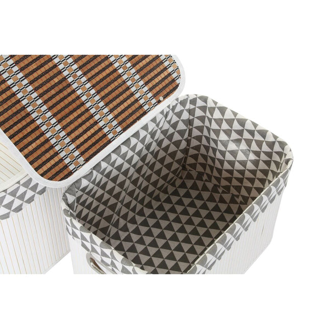Korb-Set DKD Home Decor Polyester Baumwolle MDF Bambus (51 x 35 x 33 cm)