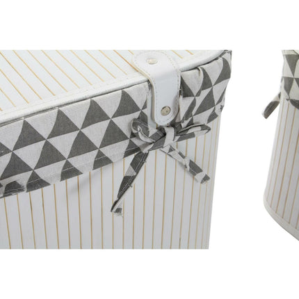 Korb-Set DKD Home Decor Polyester Baumwolle MDF Bambus (51 x 35 x 33 cm)