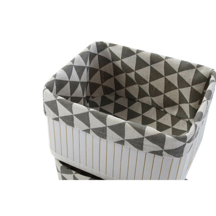 Korb-Set DKD Home Decor Polyester Baumwolle MDF Bambus (51 x 35 x 33 cm)