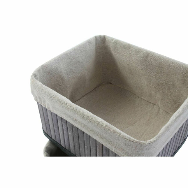 Korb-Set DKD Home Decor Polyester Baumwolle MDF Bambus (51 x 35 x 33 cm)