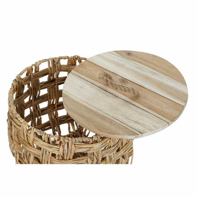 Korb-Set DKD Home Decor Holz Binsen (44 x 44 x 44 cm) (2 Stücke)