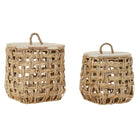 Korb-Set DKD Home Decor Holz Binsen (44 x 44 x 44 cm) (2 Stücke)