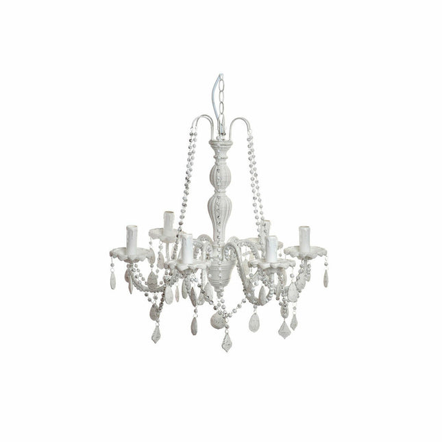 Deckenlampe DKD Home Decor Tanne Metall Weiß 220 V (58 x 58 x 56 cm)