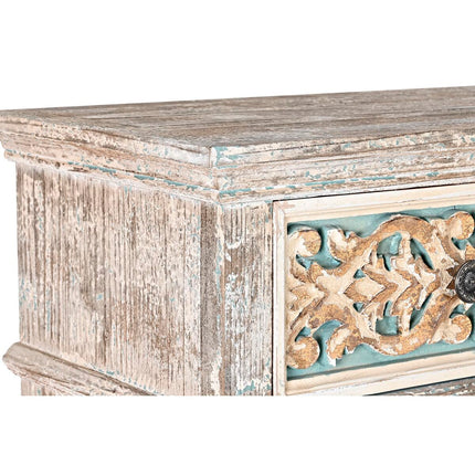 Kommode DKD Home Decor Weiß türkis Holz Orientalisch 99 x 38 x 91 cm