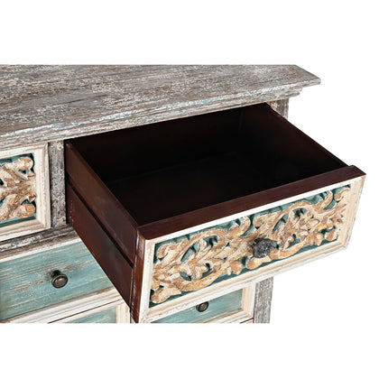 Kommode DKD Home Decor Weiß türkis Holz Orientalisch 99 x 38 x 91 cm