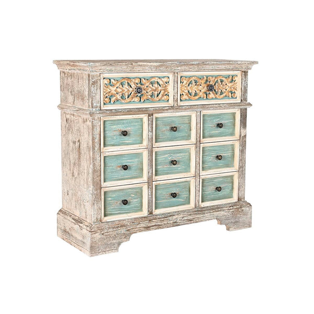 Kommode DKD Home Decor Weiß türkis Holz Orientalisch 99 x 38 x 91 cm
