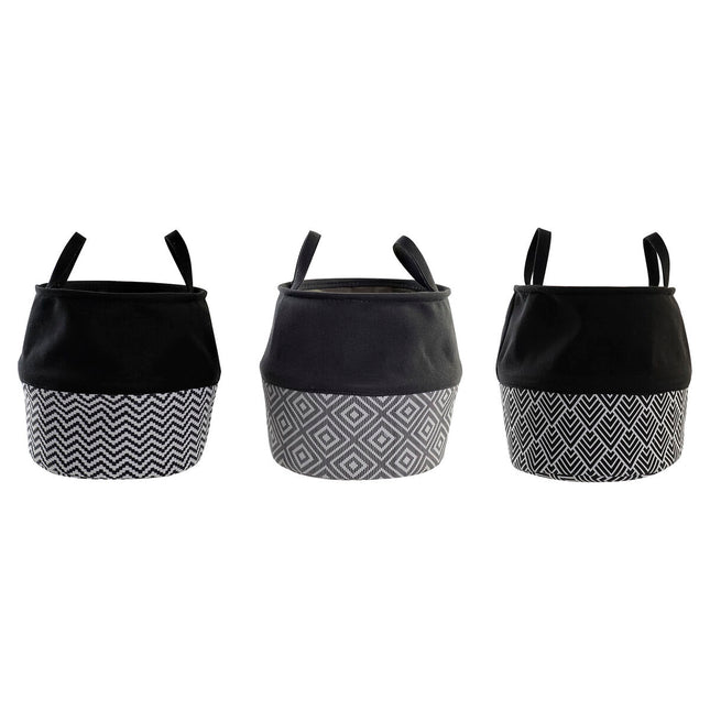 Korb für schmutzige Wäsche DKD Home Decor gedruckt Polyester (32,5 x 32,5 x 30 cm) (3 Stück)