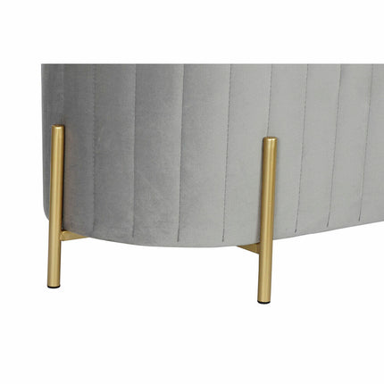 Hocker DKD Home Decor   Grau Gold Metall (123 x 50 x 45 cm)