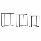 3er-Set Tischchen DKD Home Decor Silberfarben Schwarz Metall Aluminium Moderne (50,5 x 28,5 x 59 cm) (1) (3 pcs) (3 Stück)