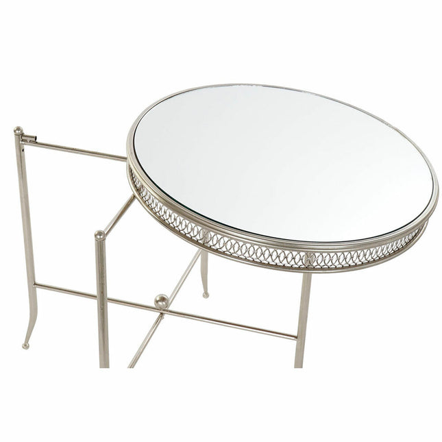 Beistelltisch DKD Home Decor Spiegel Silberfarben Metall (56 x 56 x 56 cm)