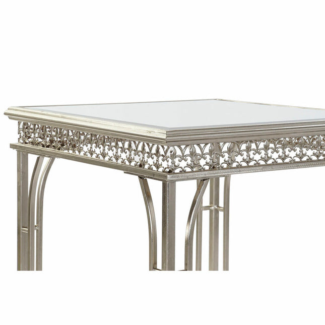 Beistelltisch DKD Home Decor Spiegel Silberfarben Metall (40 x 40 x 56 cm) (2 pcs) (35 x 35 x 51 cm)