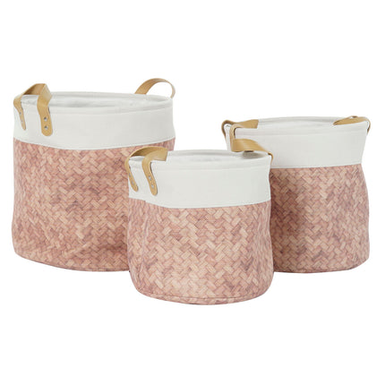Korb-Set DKD Home Decor Leinwand Polyester 34 x 34 x 35 cm