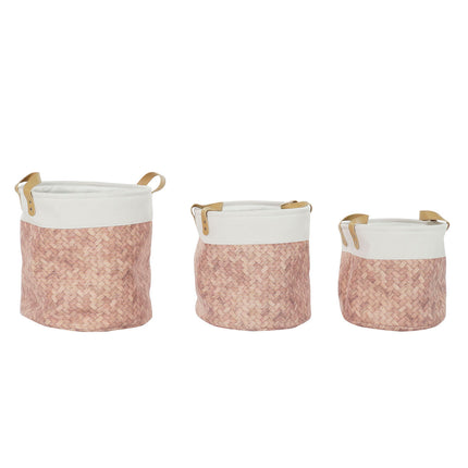 Korb-Set DKD Home Decor Leinwand Polyester 34 x 34 x 35 cm