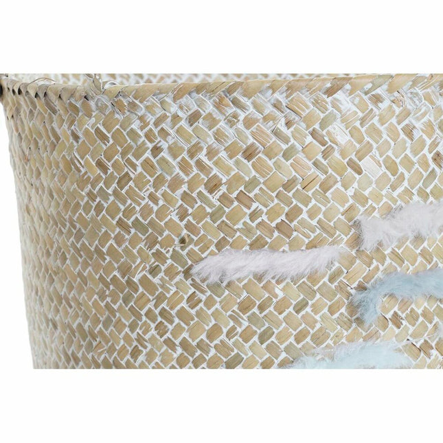 Korb-Set DKD Home Decor Polyester Naturfaser (33 x 33 x 24 cm)
