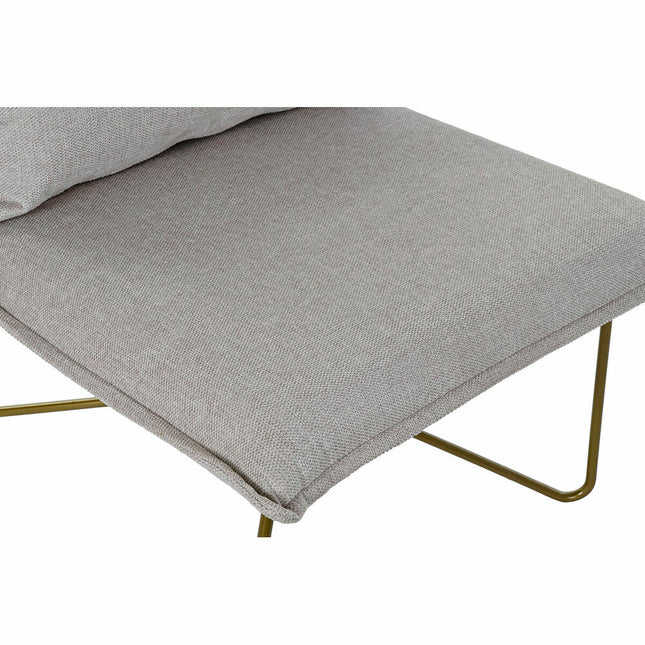 Sessel DKD Home Decor Beige Gold Metall (66 x 78 x 75 cm)