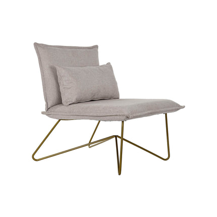 Sessel DKD Home Decor Beige Gold Metall (66 x 78 x 75 cm)
