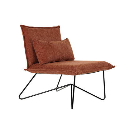 Sessel DKD Home Decor Metall Polyester Terrakotta (68 x 78 x 75 cm)