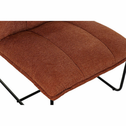 Sessel DKD Home Decor Schwarz Metall Polyester Terrakotta (66 x 71 x 77 cm)