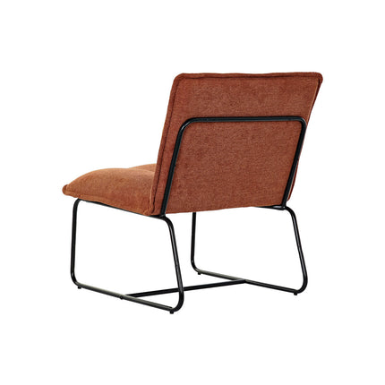Sessel DKD Home Decor Schwarz Metall Polyester Terrakotta (66 x 71 x 77 cm)
