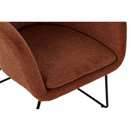 Sessel DKD Home Decor Schwarz Metall Leinen Terrakotta (63 x 64 x 70 cm)
