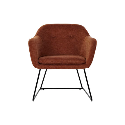 Sessel DKD Home Decor Schwarz Metall Leinen Terrakotta (63 x 64 x 70 cm)