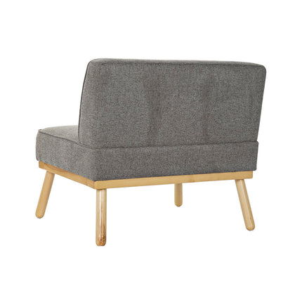 Sessel DKD Home Decor Holz Braun Leinen Dunkelgrau (80 x 66 x 72 cm)