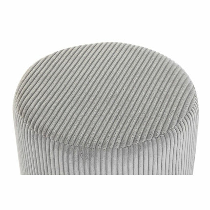 Fußstütze DKD Home Decor Grau Polyester Hellbraun Kiefer Cord (40 x 40 x 40 cm)