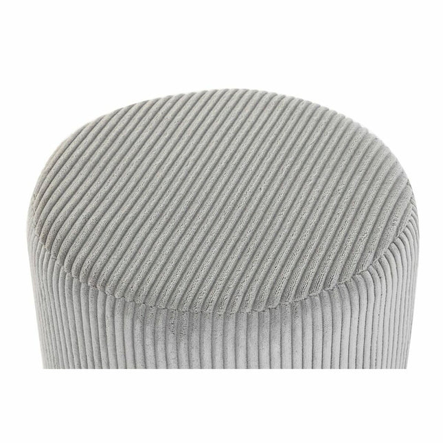 Fußstütze DKD Home Decor Grau Polyester Hellbraun Kiefer Cord (40 x 40 x 40 cm)