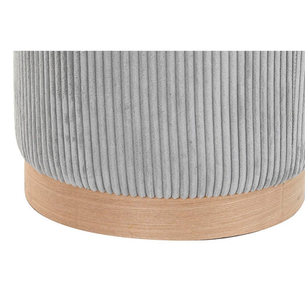 Fußstütze DKD Home Decor Grau Polyester Hellbraun Kiefer Cord (40 x 40 x 40 cm)